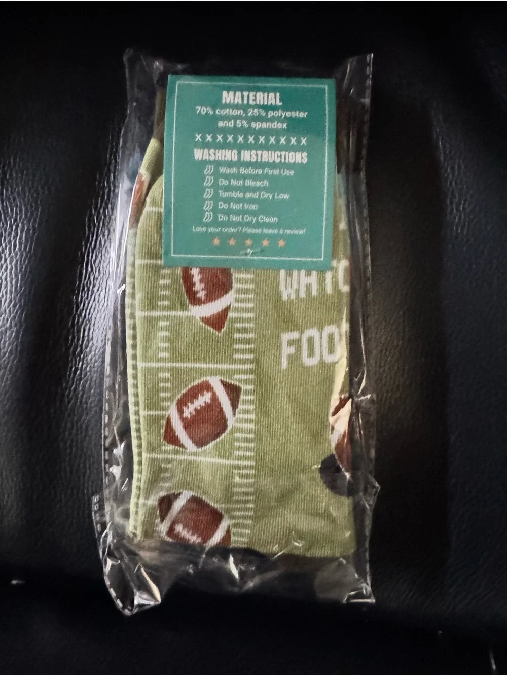 Football Player Crew Socks in Green, Orange & Blue
